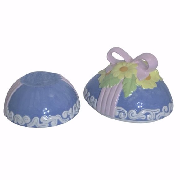 Vintage Hand Painted Easter Egg Candy Dish Trinket Dish Jar Functional Art 1981 - Picture 5 of 16